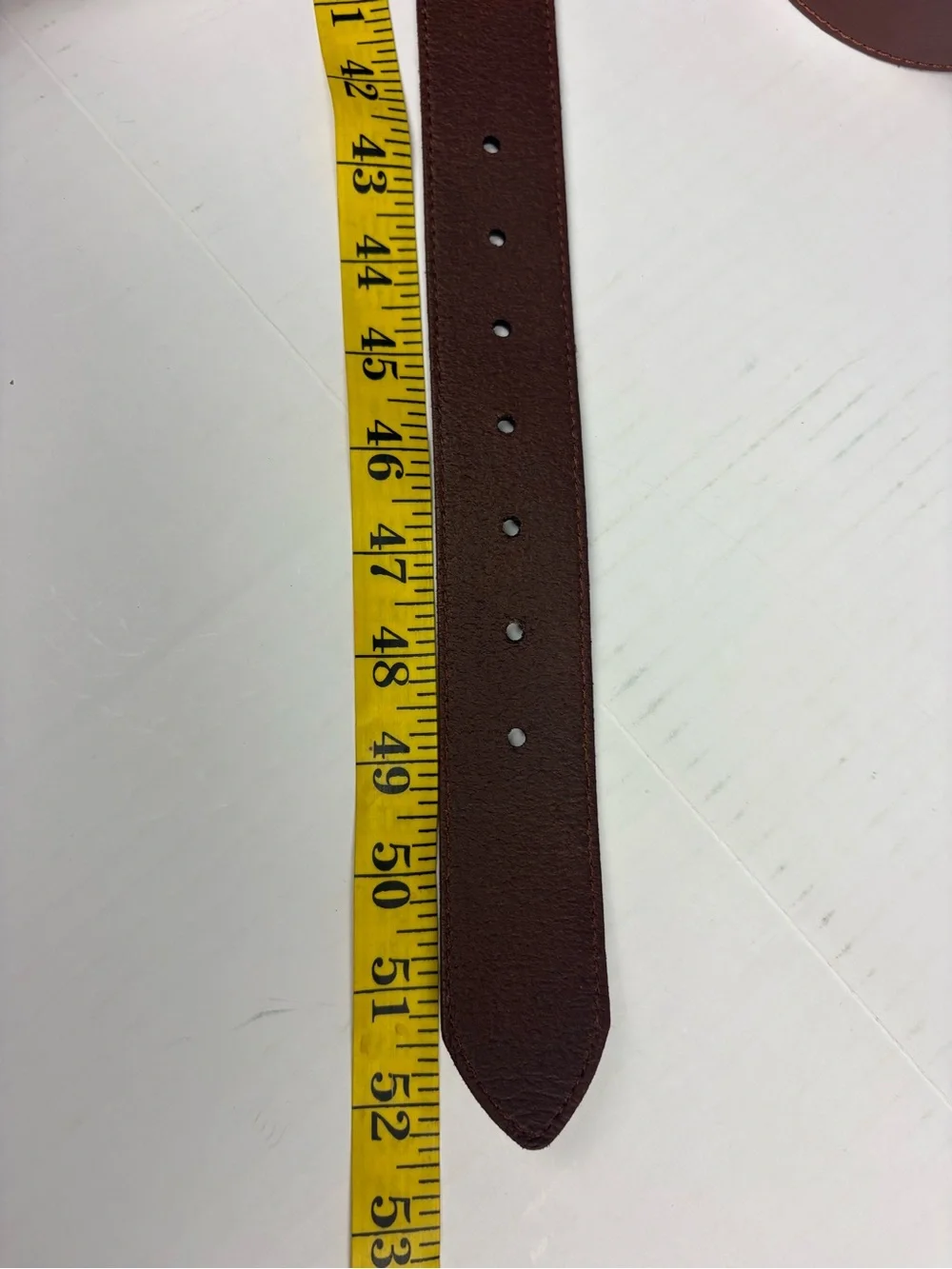 Columbia Men XL 42 44 Belt Brown Leather Silver Tone Buckle Adjustable Casual